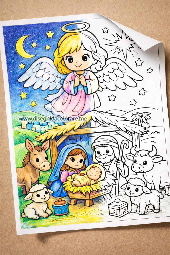 Scena della Natività con Angelo Sorridente 1 nativita con angelo sorridente