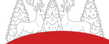 renne con alberi di natale