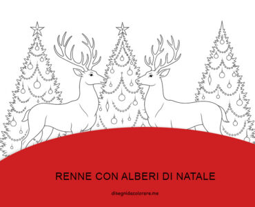 renne con alberi di natale