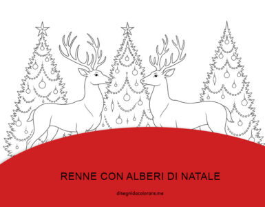 renne con alberi di natale