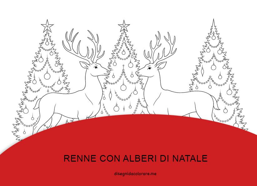 renne con alberi di natale