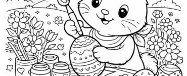 coniglietto che dipinge uova