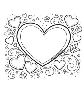 cuore decorato con fiori e cuori