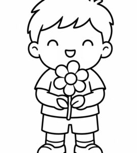 bambino con fiore