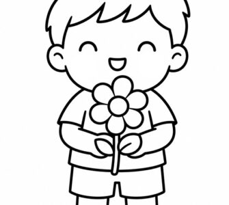 bambino con fiore