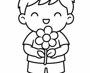 bambino con fiore