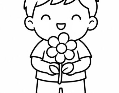 bambino con fiore