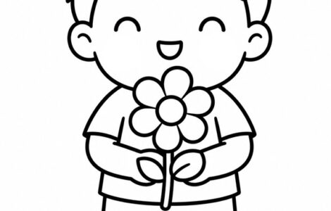 bambino con fiore
