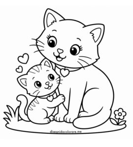 mamma gatta e gattino