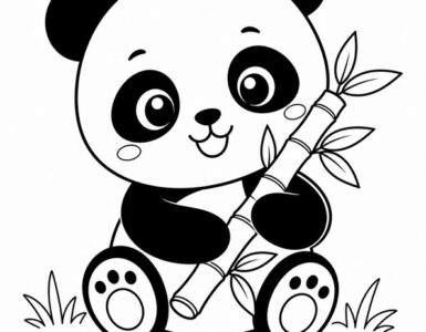 Panda con Bambù da Stampare 2 panda con bambu