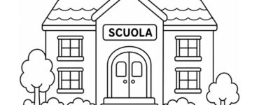 Scuola con il cortile da colorare
