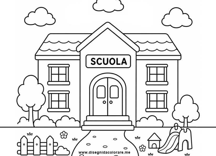 Scuola da colorare 1 scuola