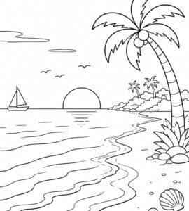 spiaggia tropicale al tramonto
