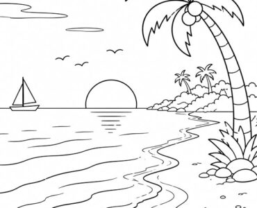 spiaggia tropicale al tramonto