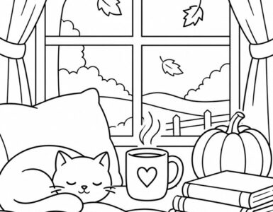 Gatto che Dorme alla Finestra in Autunno 2 gatto che dorme alla finestra