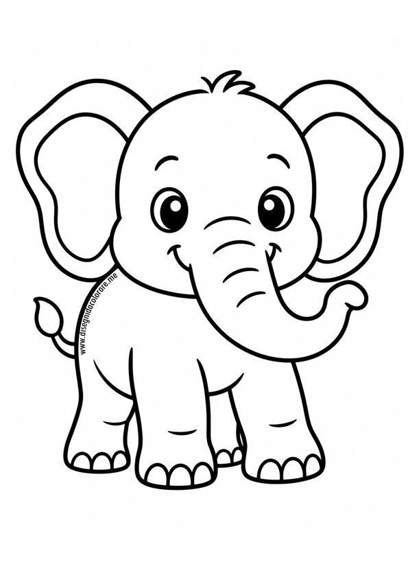 Elefantino disegno semplice da stampare gratis